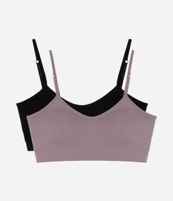 Kit 02 Sutiãs Triângulo em Poliamida Seamless