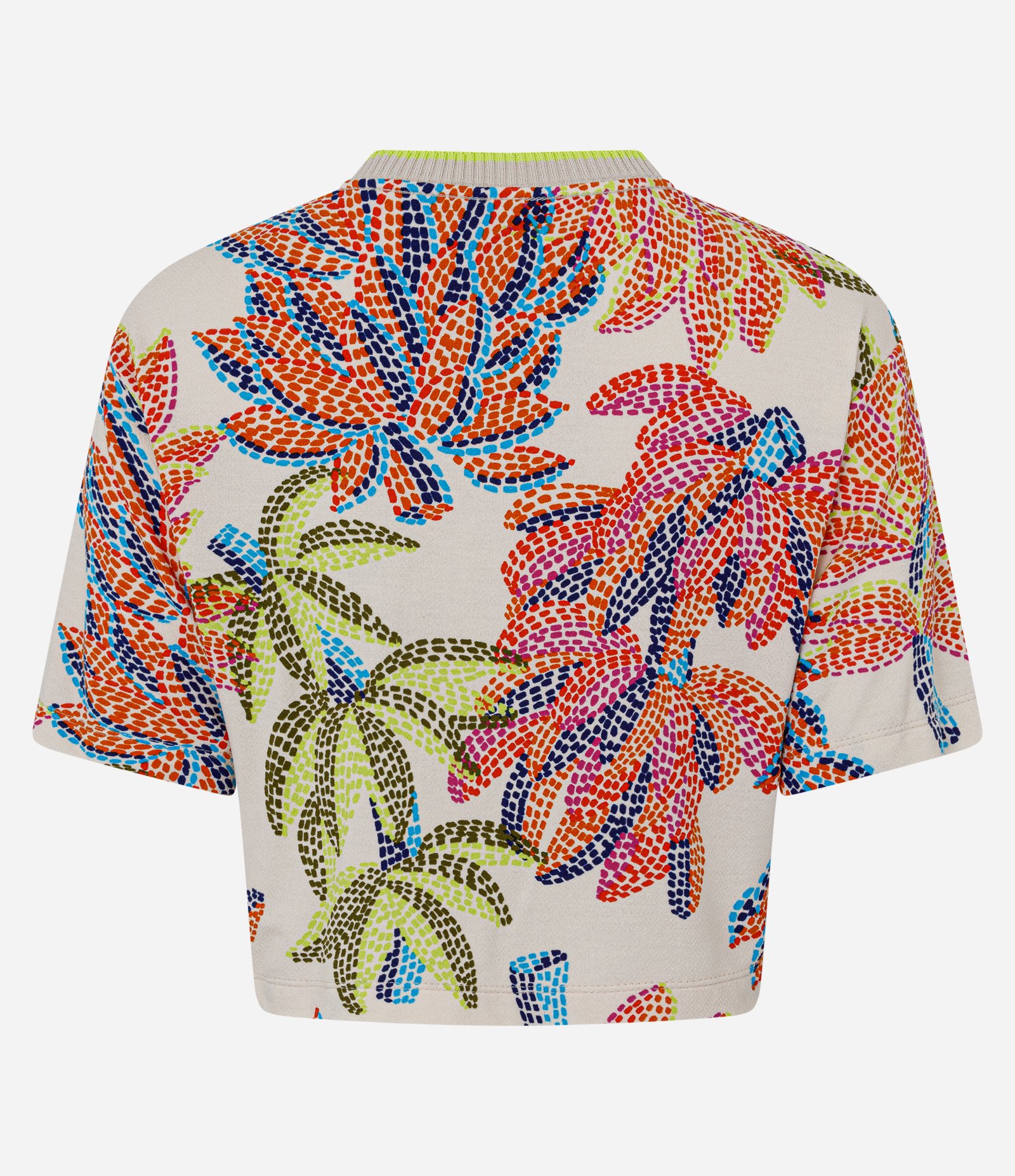 Blusa T-shirt em Crepe com Estampa de Bananas Branco 5