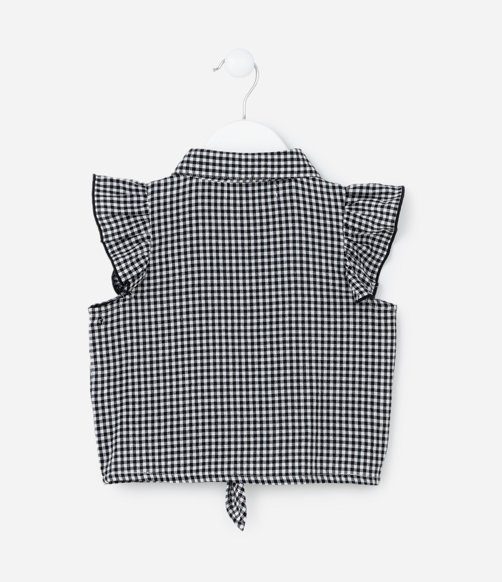 Camisa Infantil com Babadinho e Amarração - Tam 1 a 5 Anos Preto 2