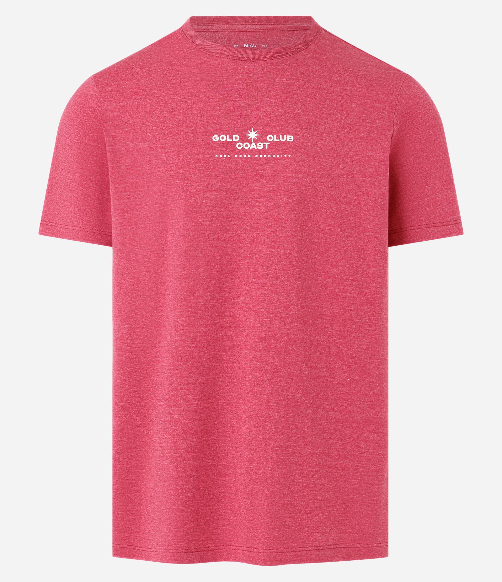 Camiseta Regular com Textura e Estampa Lettering Vermelho 1