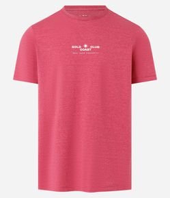 Camiseta Regular com Textura e Estampa Lettering