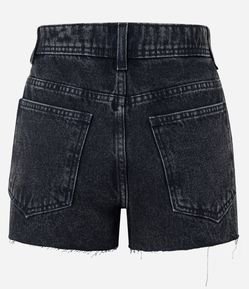 Short Boyfriend em Jeans com Brilhos e Barra a Fio
