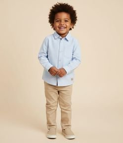 Camisa Básica Infantil em Oxford com Bolso - Tam 1 a 5/6 Anos