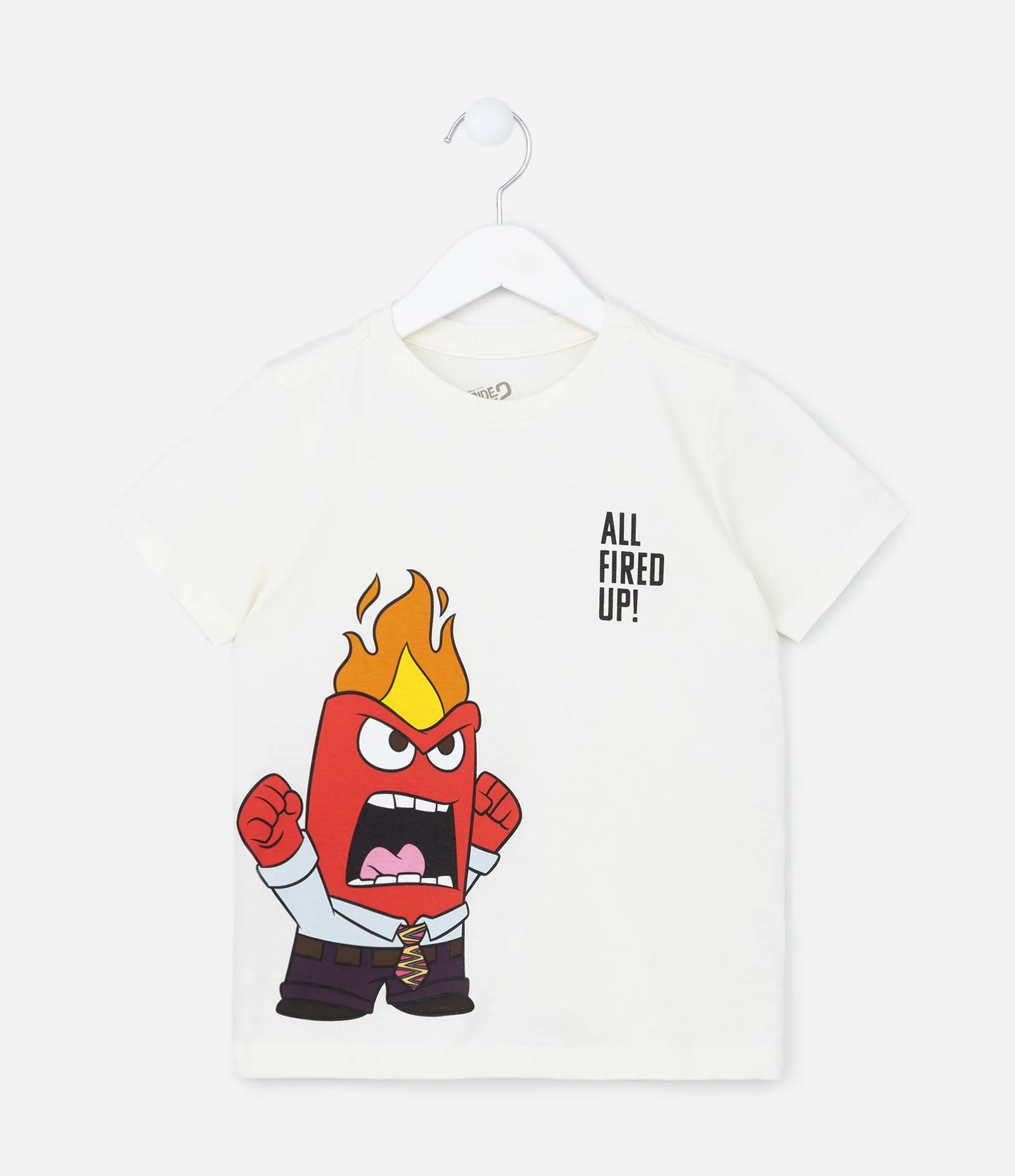 Camiseta Infantil com Estampa Raiva de Divertidamente - Tam 3 a 10 Anos Branco Neve 1