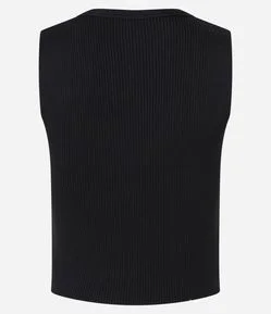 Colete em Tricô com Botões