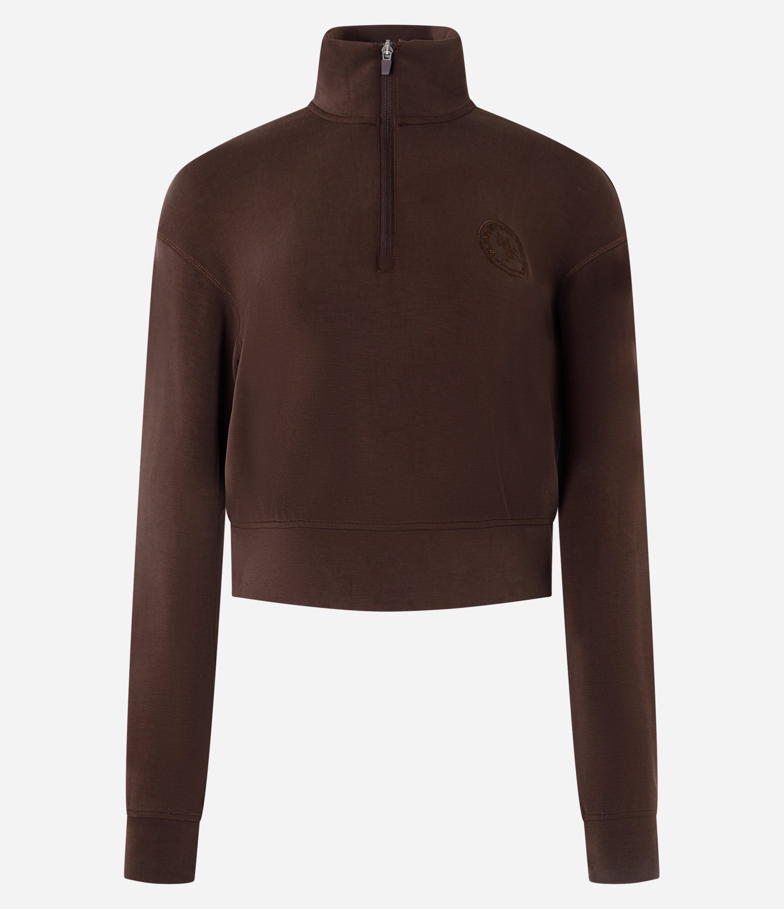 Casaco Esportivo em Modal com Gola Alta e Zíper Marrom 4