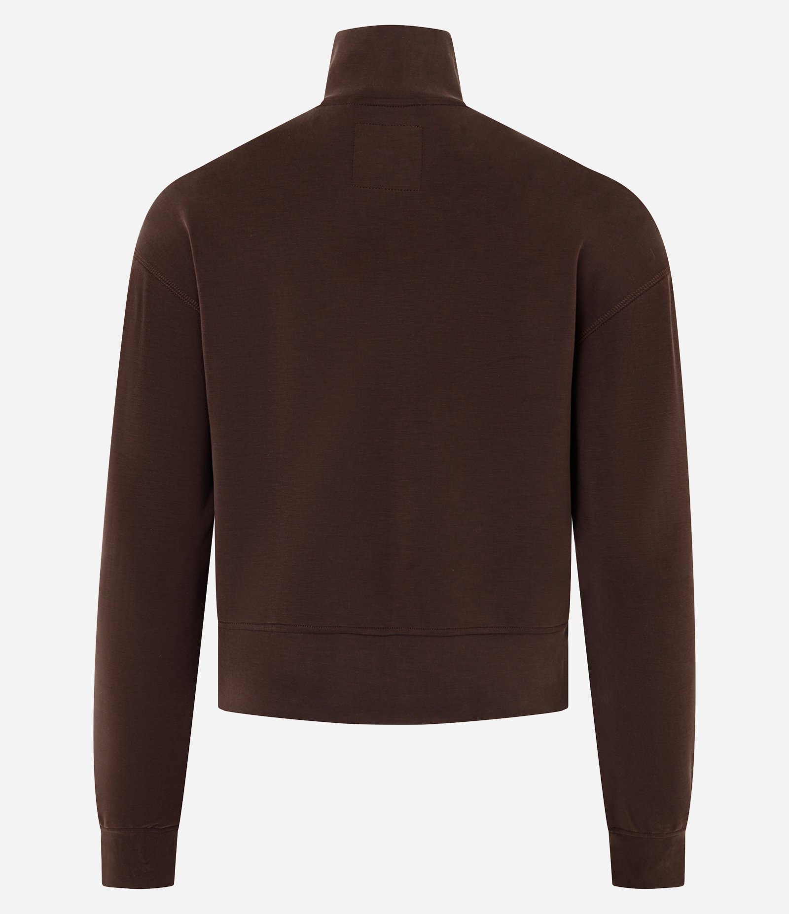 Casaco Esportivo em Modal com Gola Alta e Zíper Marrom 5