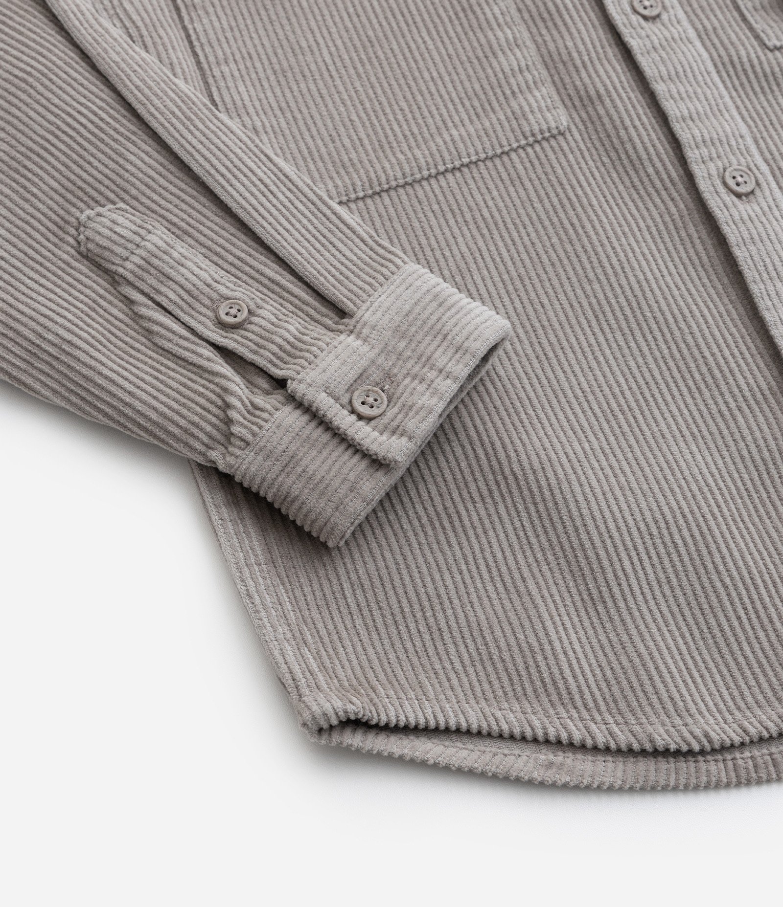 Camisa Infantil em Veludo com Bolsinhos -Tam 5 a 14 Anos Bege 4