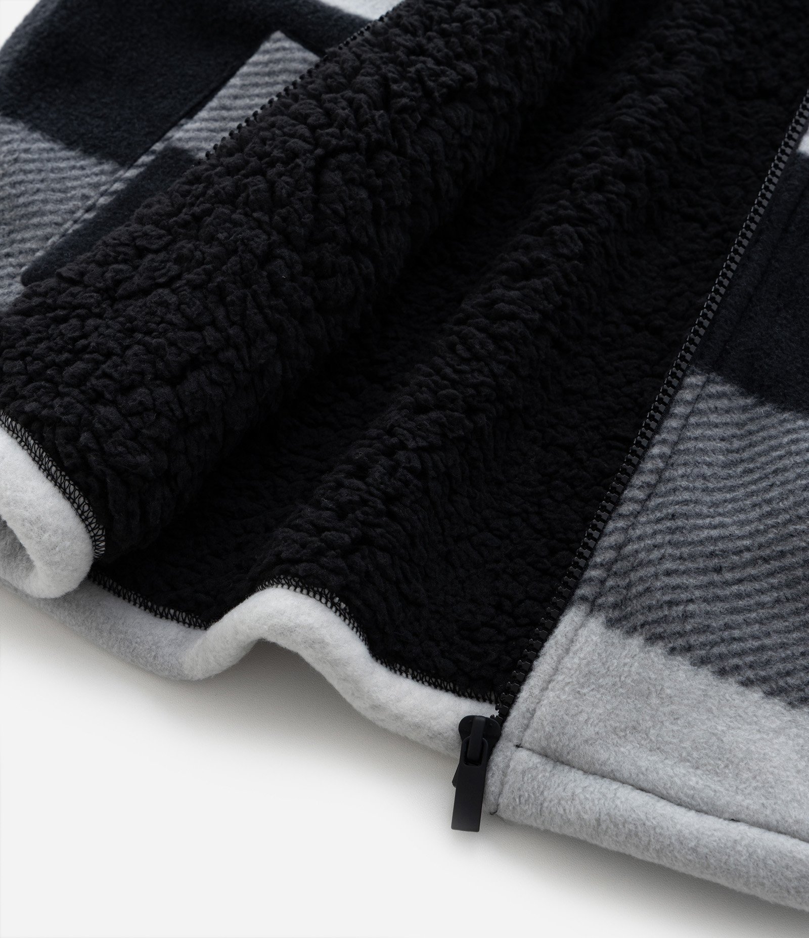 Camisa Infantil em Fleece Xadrez e Forro de Sherpa - Tam 5 a 14 anos Preto/Cinza 8