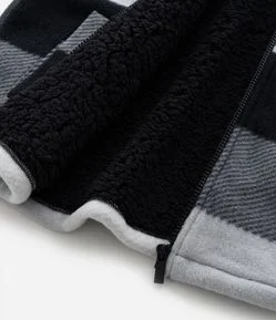 Camisa Infantil em Fleece Xadrez e Forro de Sherpa - Tam 5 a 14 anos