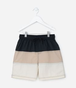 Bermuda Infantil com Estampa Bloco de Cor - Tam 5 a 14 Anos