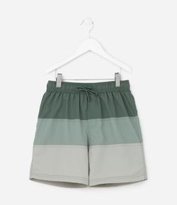 Bermuda Infantil com Estampa Bloco de Cor - Tam 5 a 14 Anos