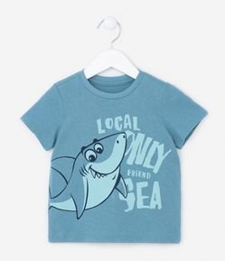 Camiseta Infantil com Estampa Tubarão - Tam 1 a 5 anos