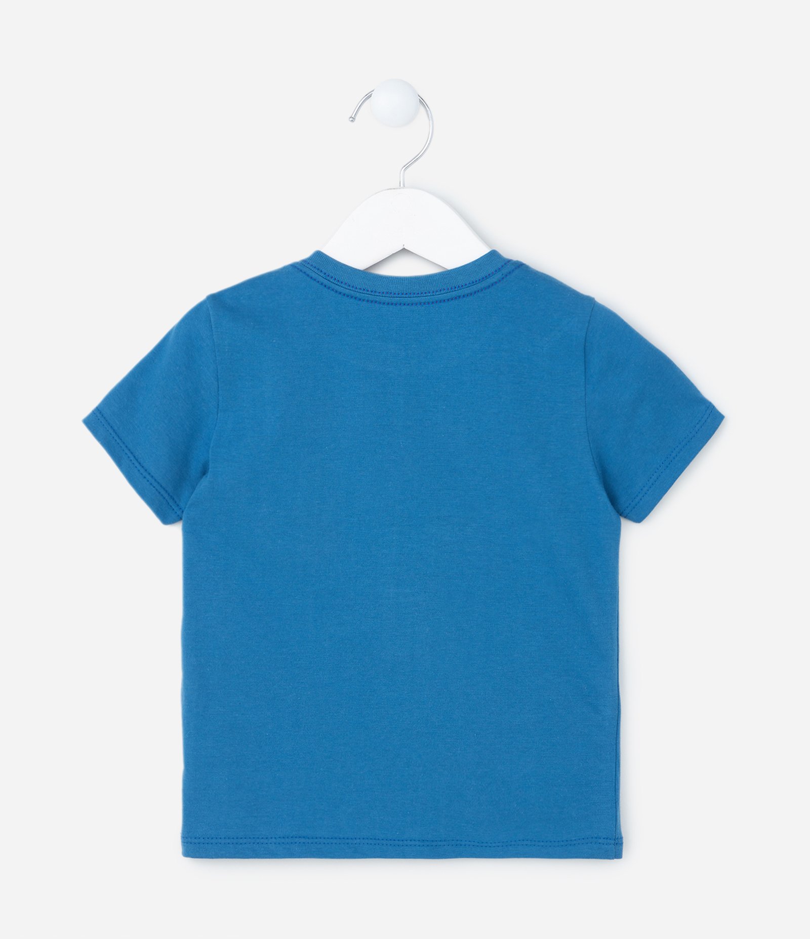 Camiseta Infantil com Bolsinho Interativo de Caranguejo - Tam 1 a 5 anos Azul 2