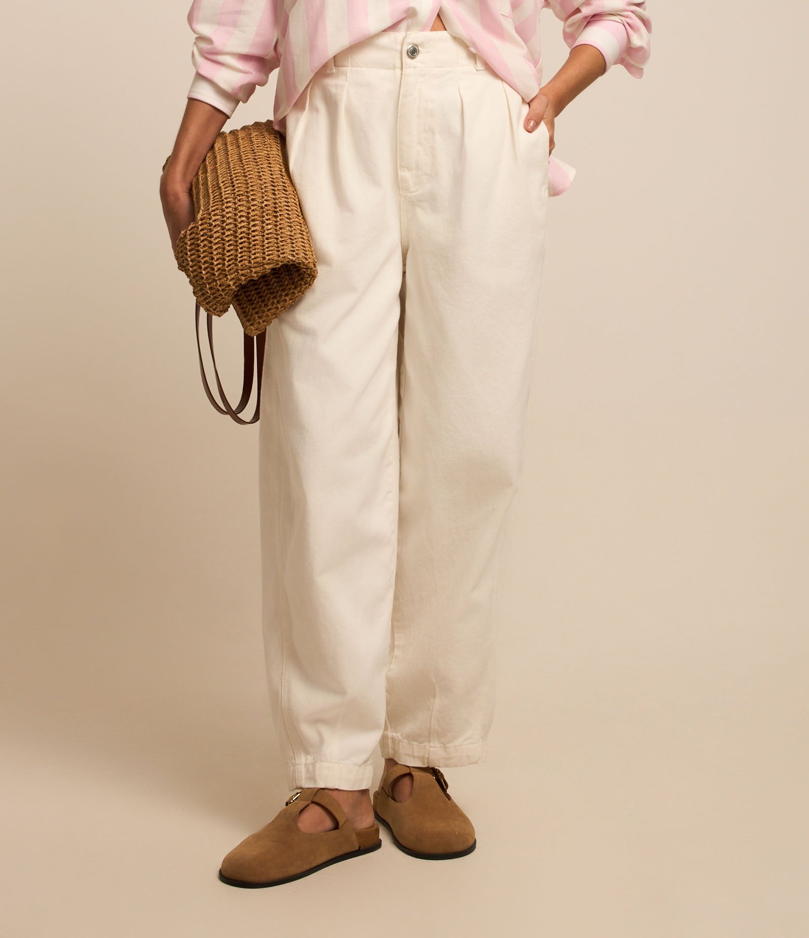 Calça Slouchy em Jeans com Cós Elástico Off White 3