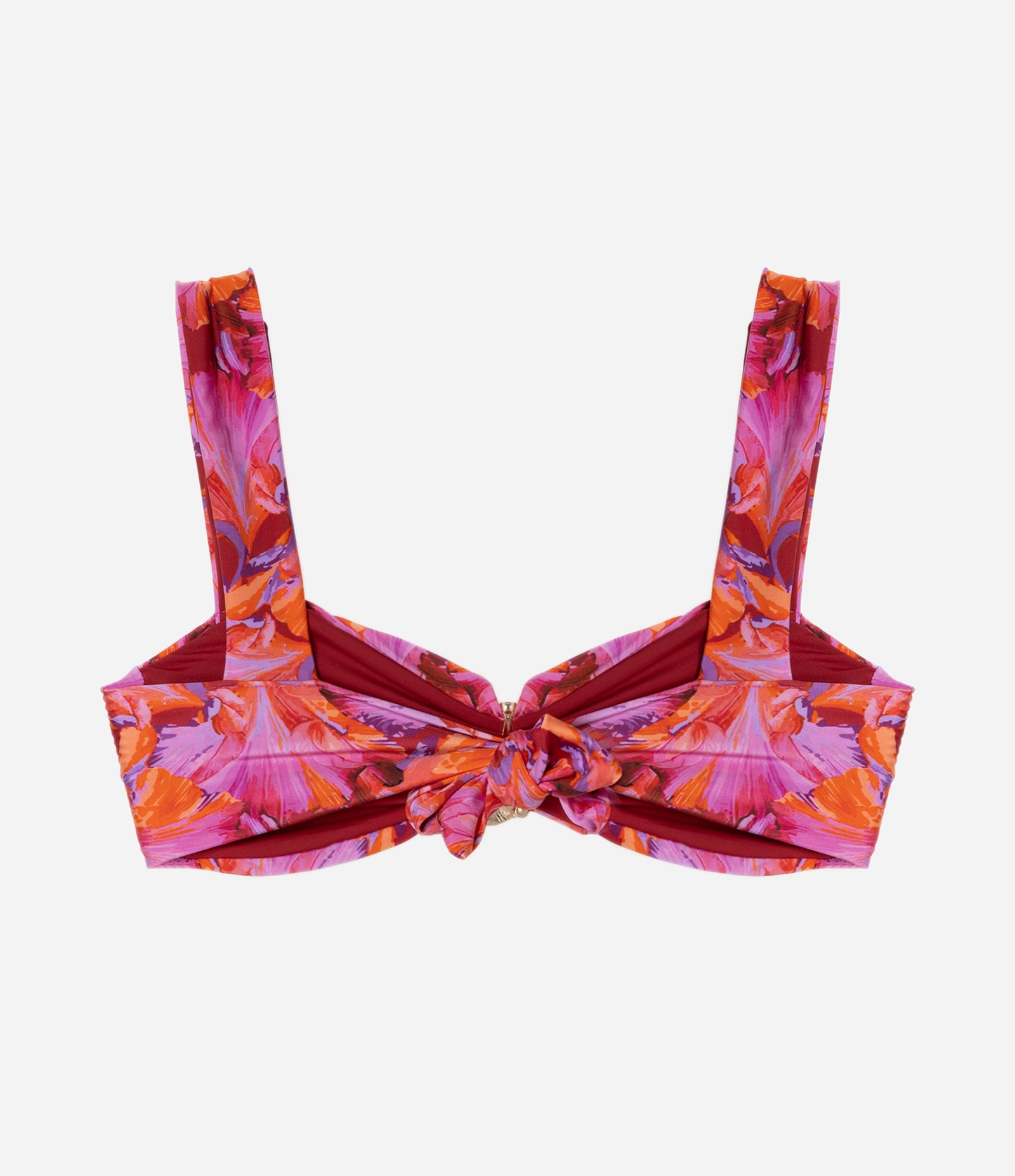 Biquíni Top Bandeau com Flores Estampadas Vermelho 6