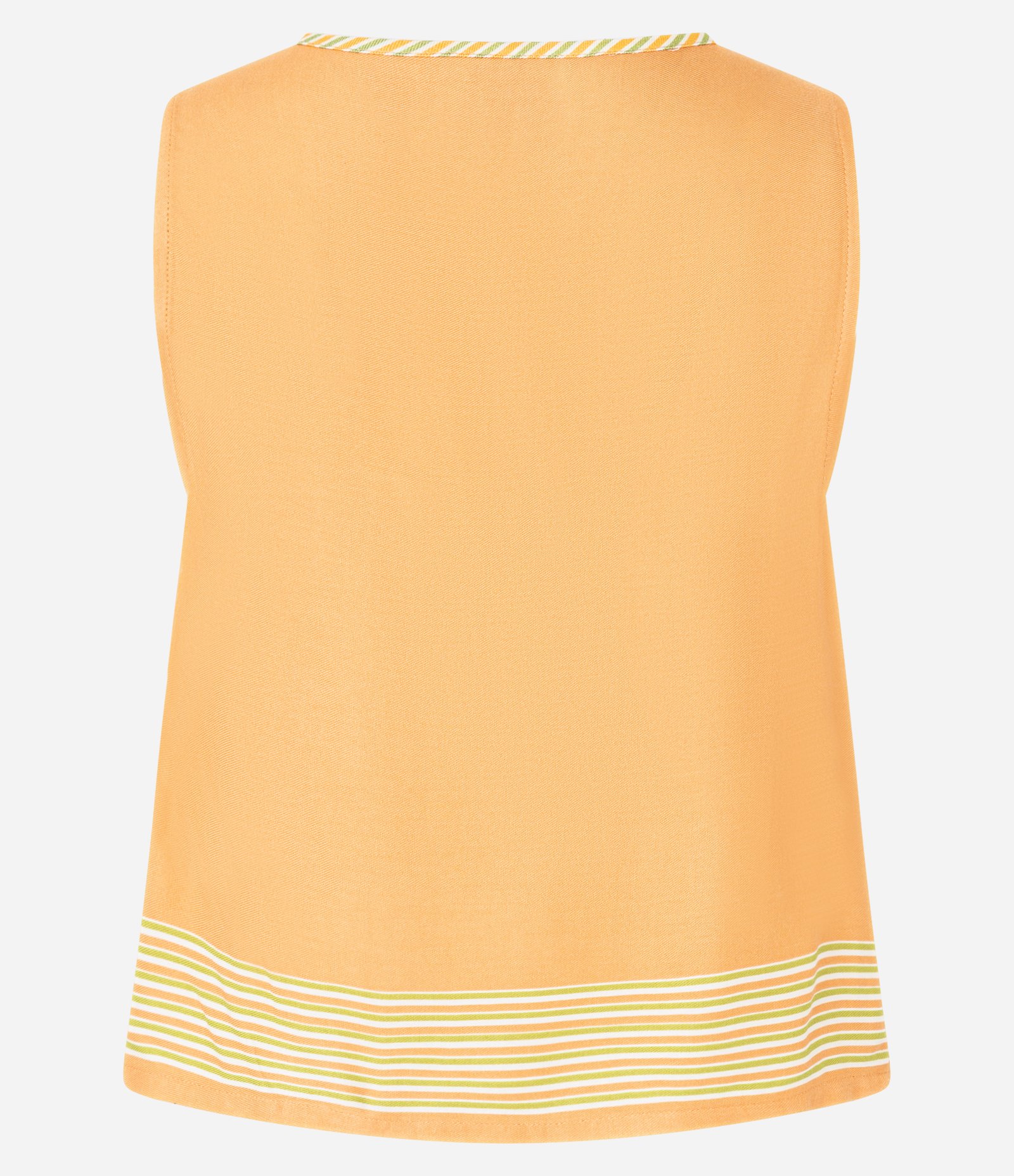 Blusa em Viscose sem Manga e Estampa de Folhagens Laranja 6