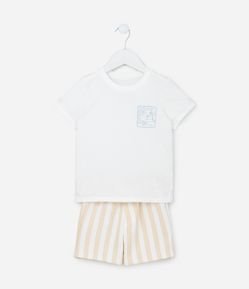Conjunto Infantil com Estampa Listrada - Tam 1 a 5 Anos