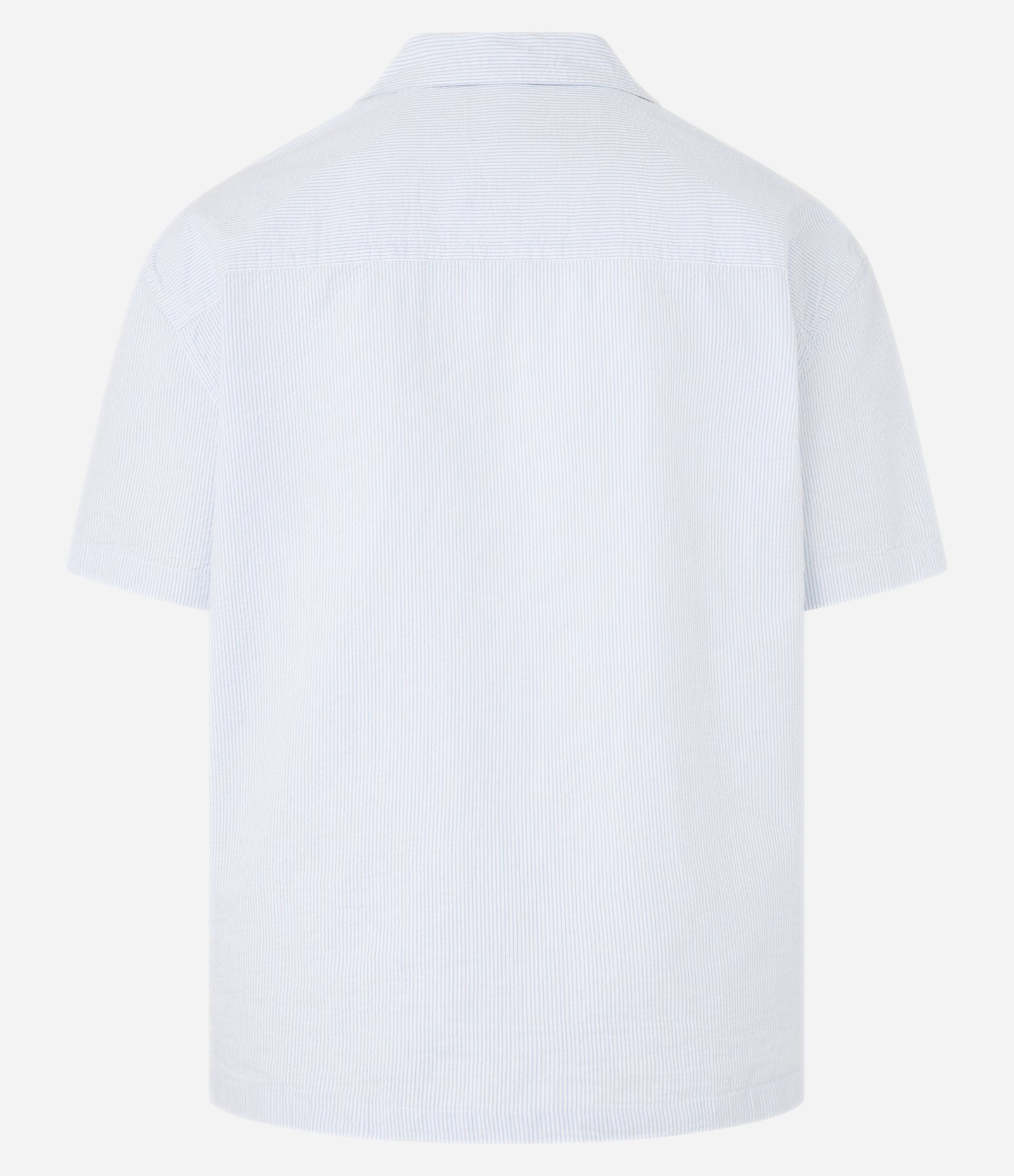 Camisa Boxy em Anarruga com Estampa de Listras Azul 8