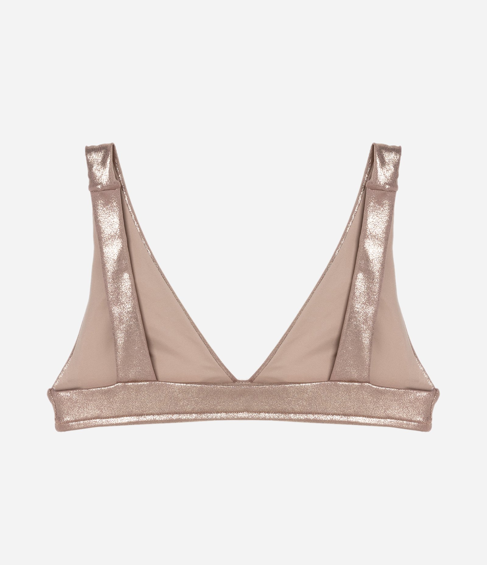 Biquíni Top Triangulo Alongado em Foil Metalizado Dourado 6