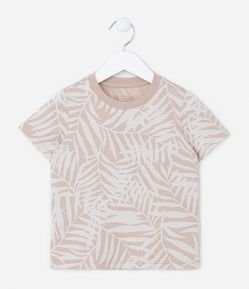 Camiseta Infantil com Estampa Folhagens - Tam 1 a 5 Anos