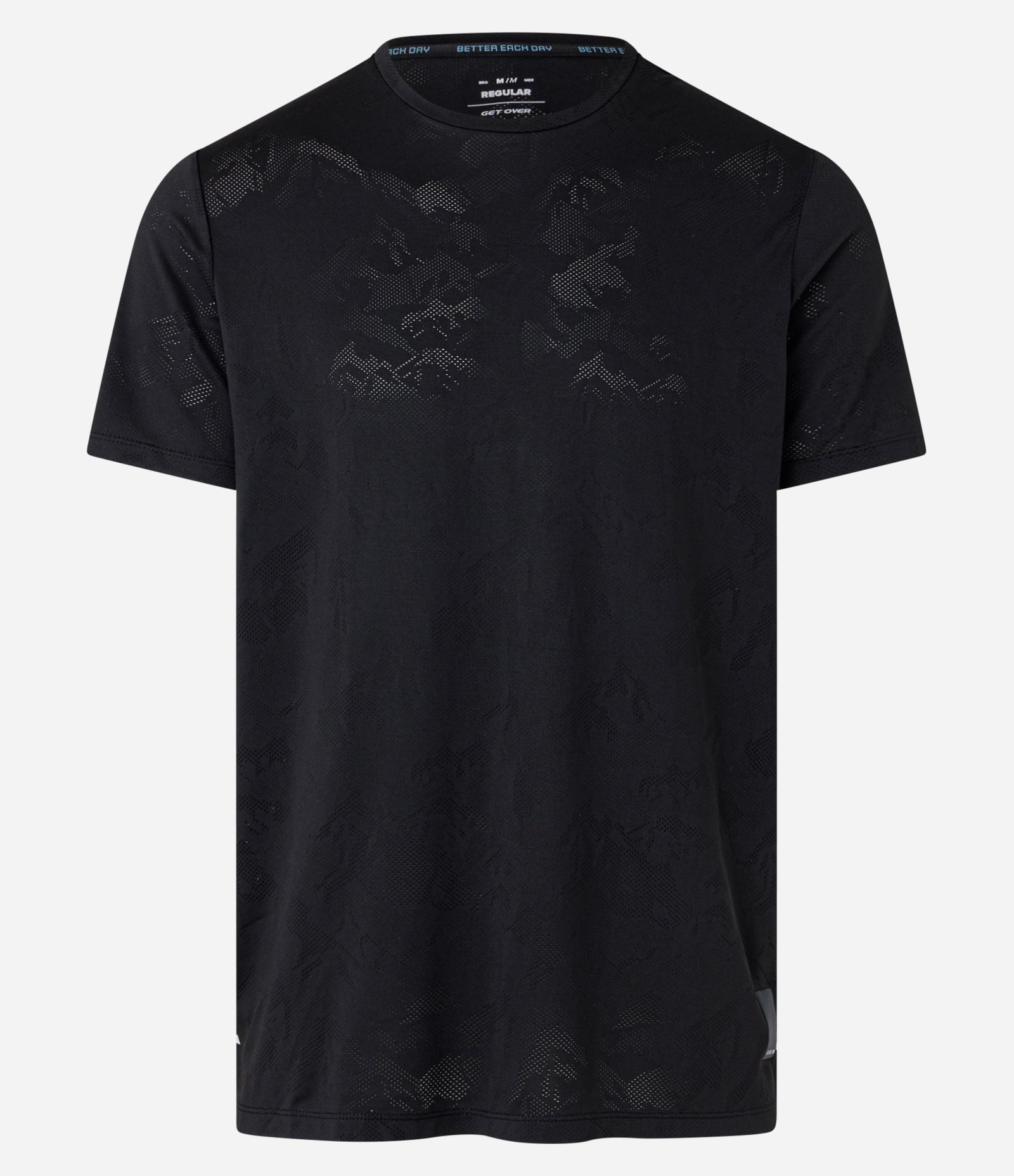 Camiseta Esportiva em Tecnologia Dry com Estampa Jacquard Preto 5