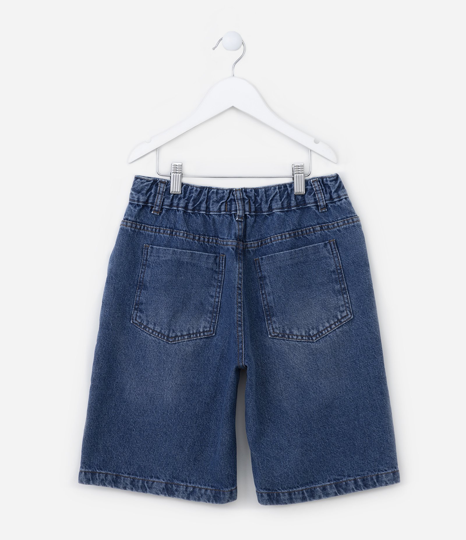 Bermuda Infantil em Jeans com Puídos - Tam 5 a 14 Anos Azul 2