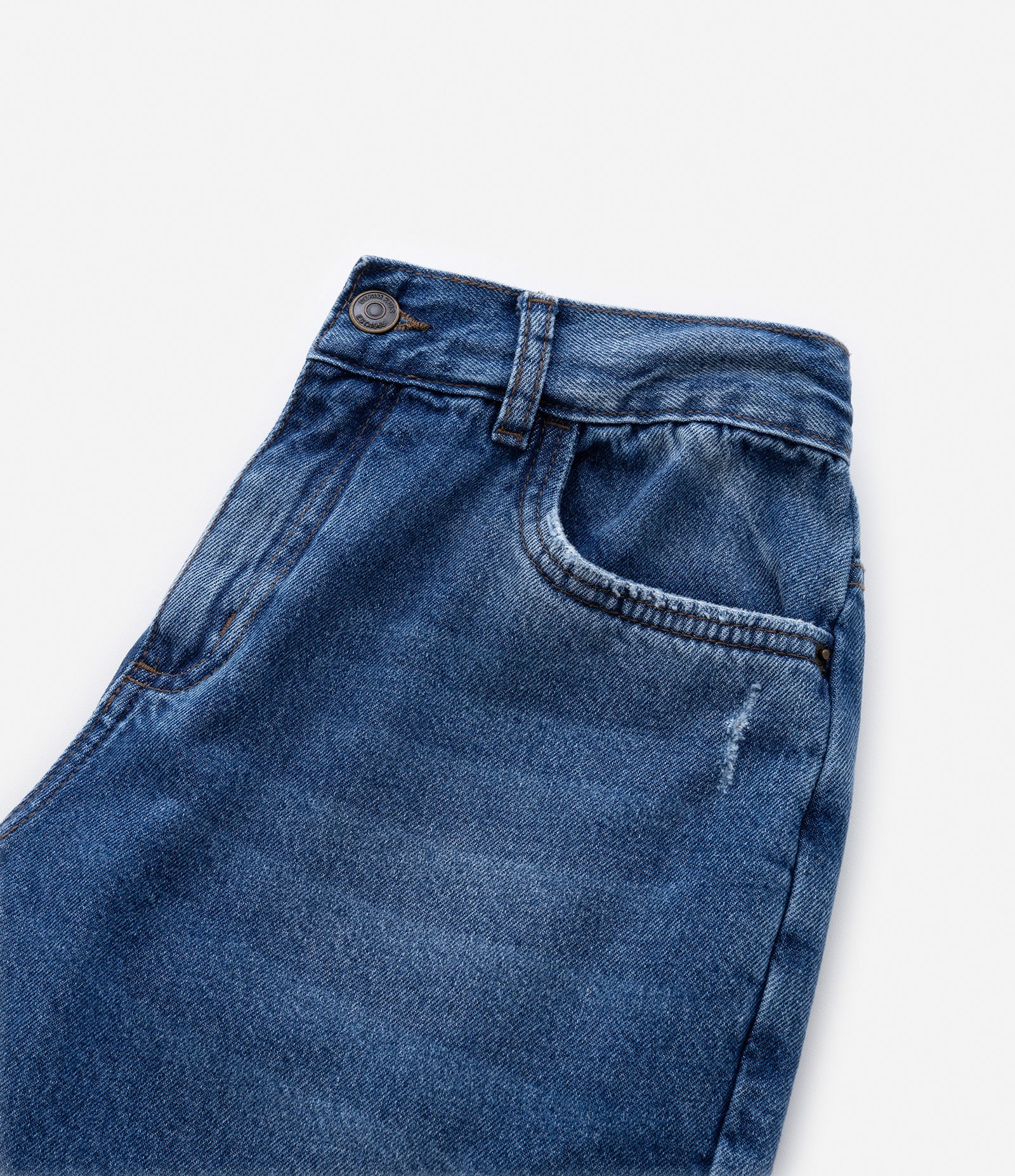 Bermuda Infantil em Jeans com Puídos - Tam 5 a 14 Anos Azul 4