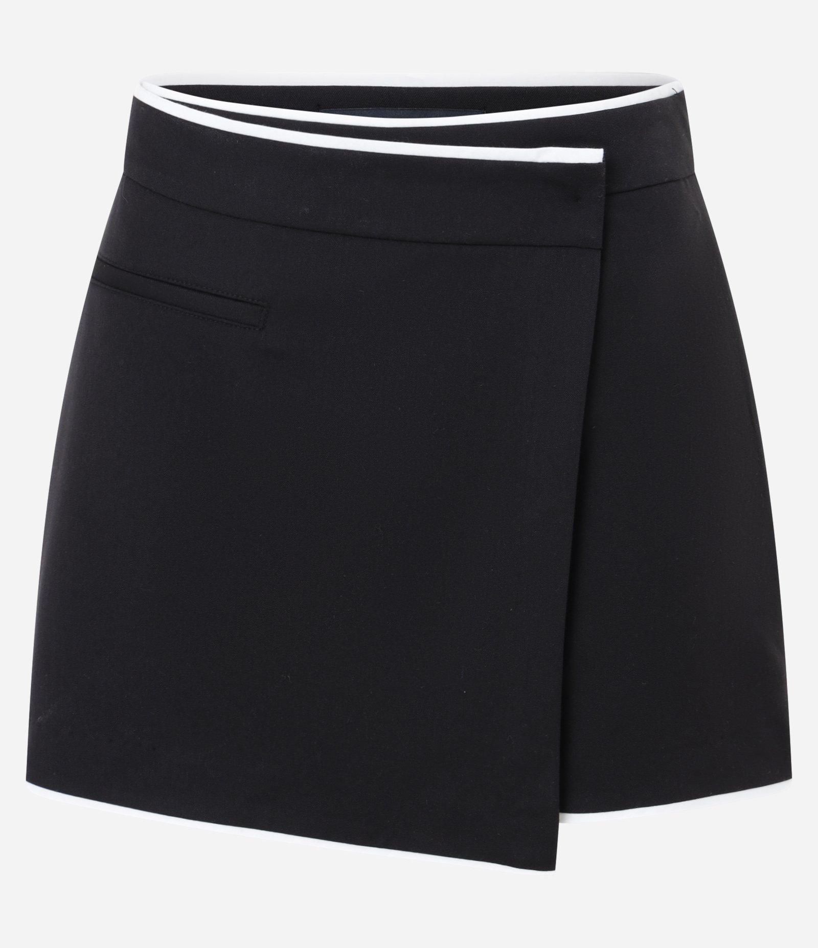 Short Saia em Alfaiataria com Pipping Contrastante Preto 5