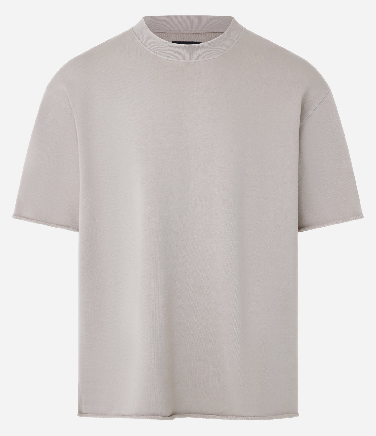 Camiseta Boxy em Moletinho com Barra Cortada a Fio Bege 5