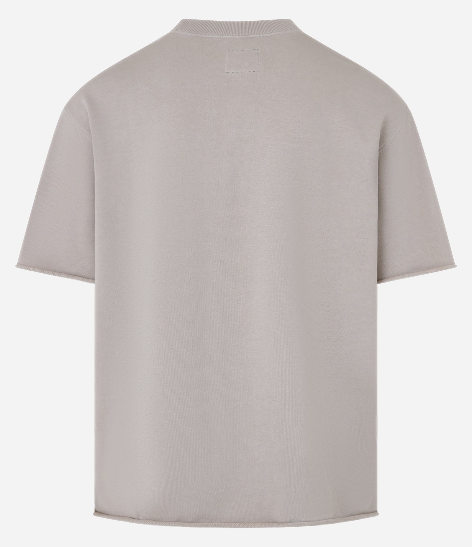 Camiseta Boxy em Moletinho com Barra Cortada a Fio Bege 6