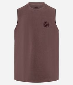 Regata Comfort em Algodão Estonado com Estampa Lettering