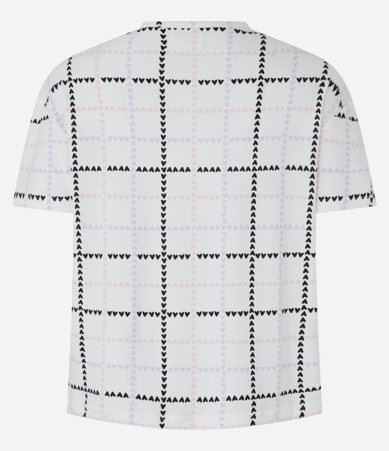 Blusa de Pijama Toque Suave com Estampa Coração Xadrez Branco 4