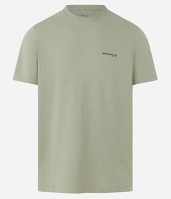 Camiseta Regular em Algodão com Lettering e Círculo de Ícones