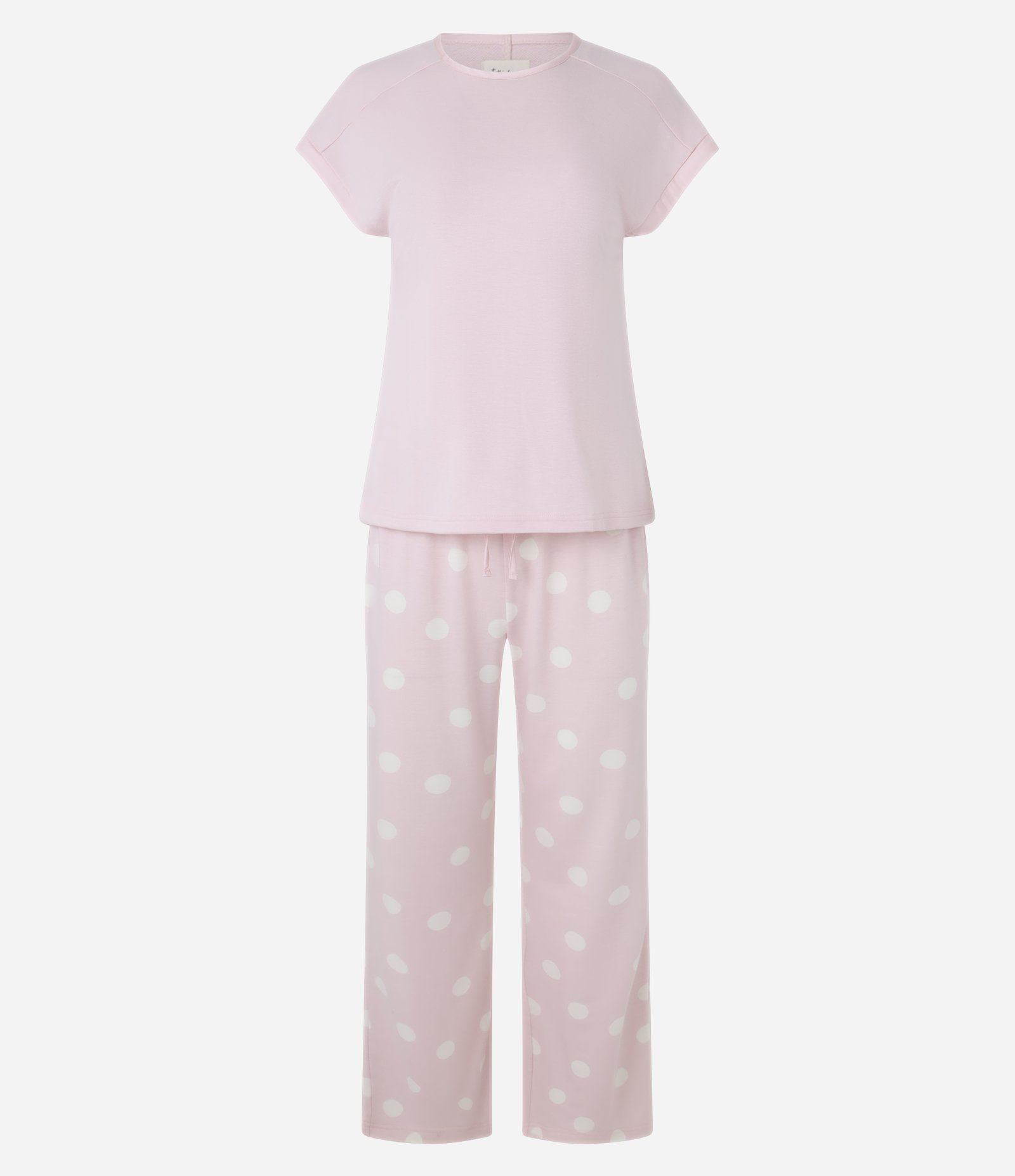 Pijama com Toque Macio Detalhes de Cetim e Calça Poá Rosa 4