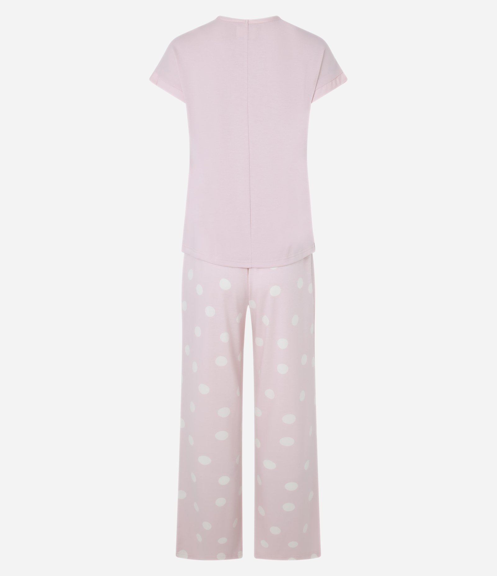 Pijama com Toque Macio Detalhes de Cetim e Calça Poá Rosa 5