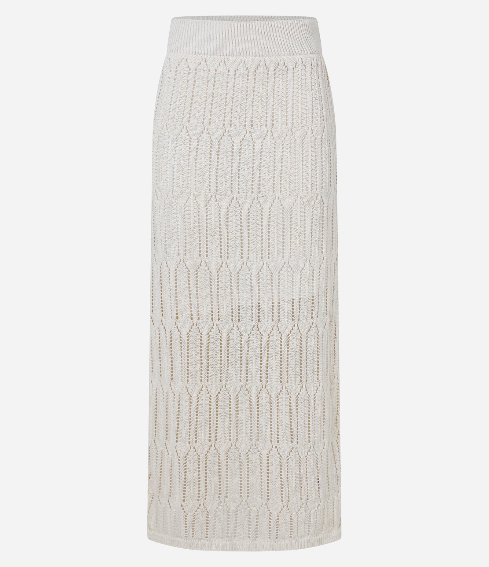 Saia Long Midi em Tricô com Ponto Trabalhado Branco 6