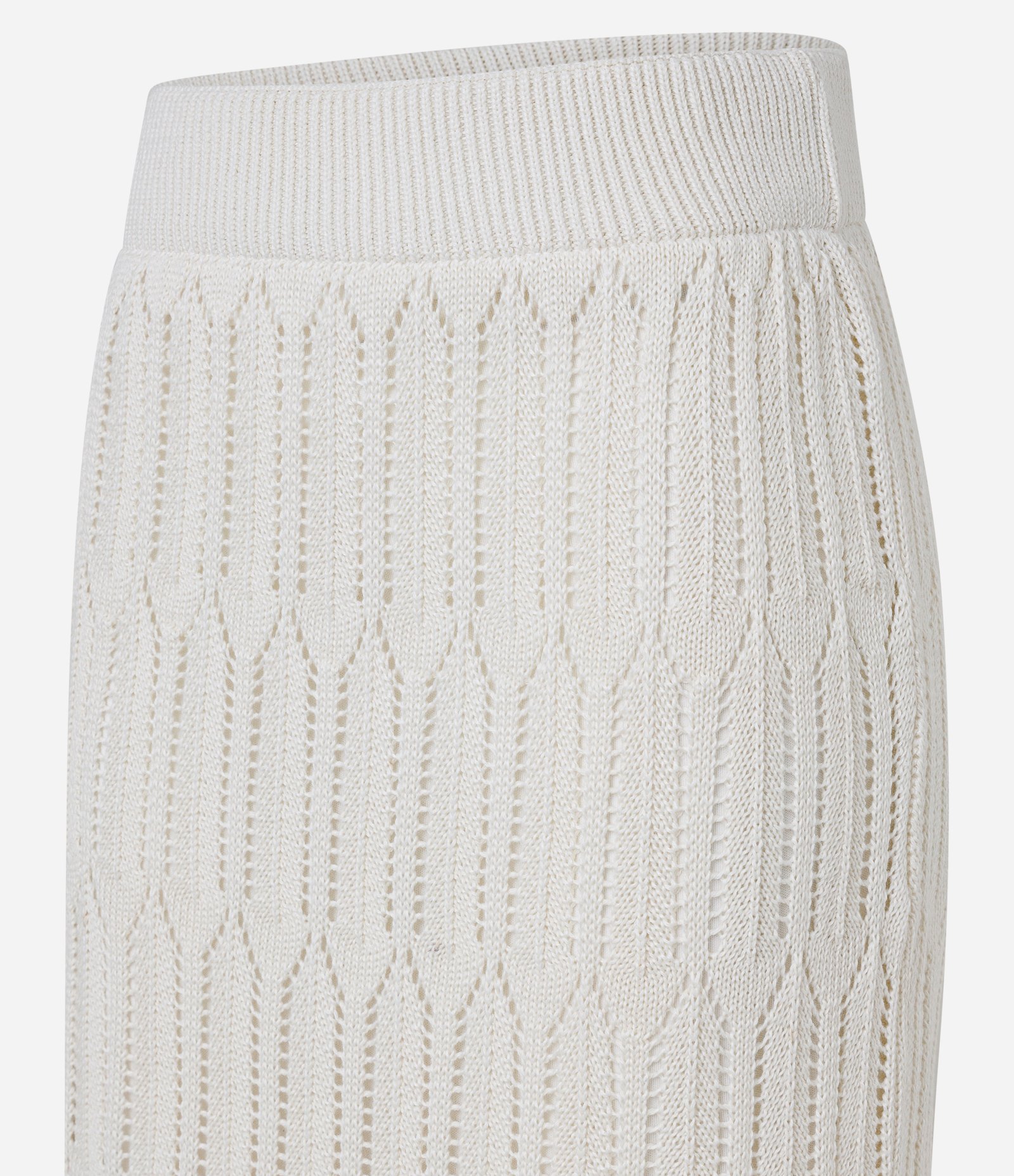Saia Long Midi em Tricô com Ponto Trabalhado Branco 7