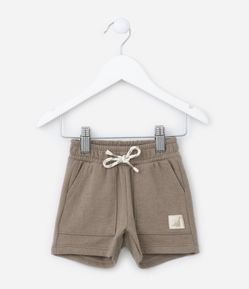 Bermuda Infantil com Bolsos e Amarração - Tam 0 a 18 meses