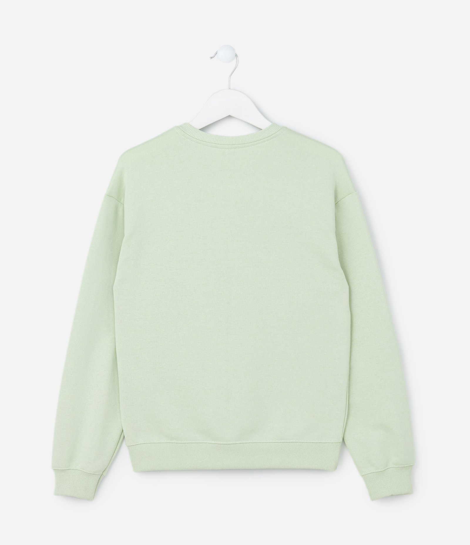 Blusão Regular Infantil em Moletom com Estampa Angel - Tam  5 a 14 Anos Verde 2