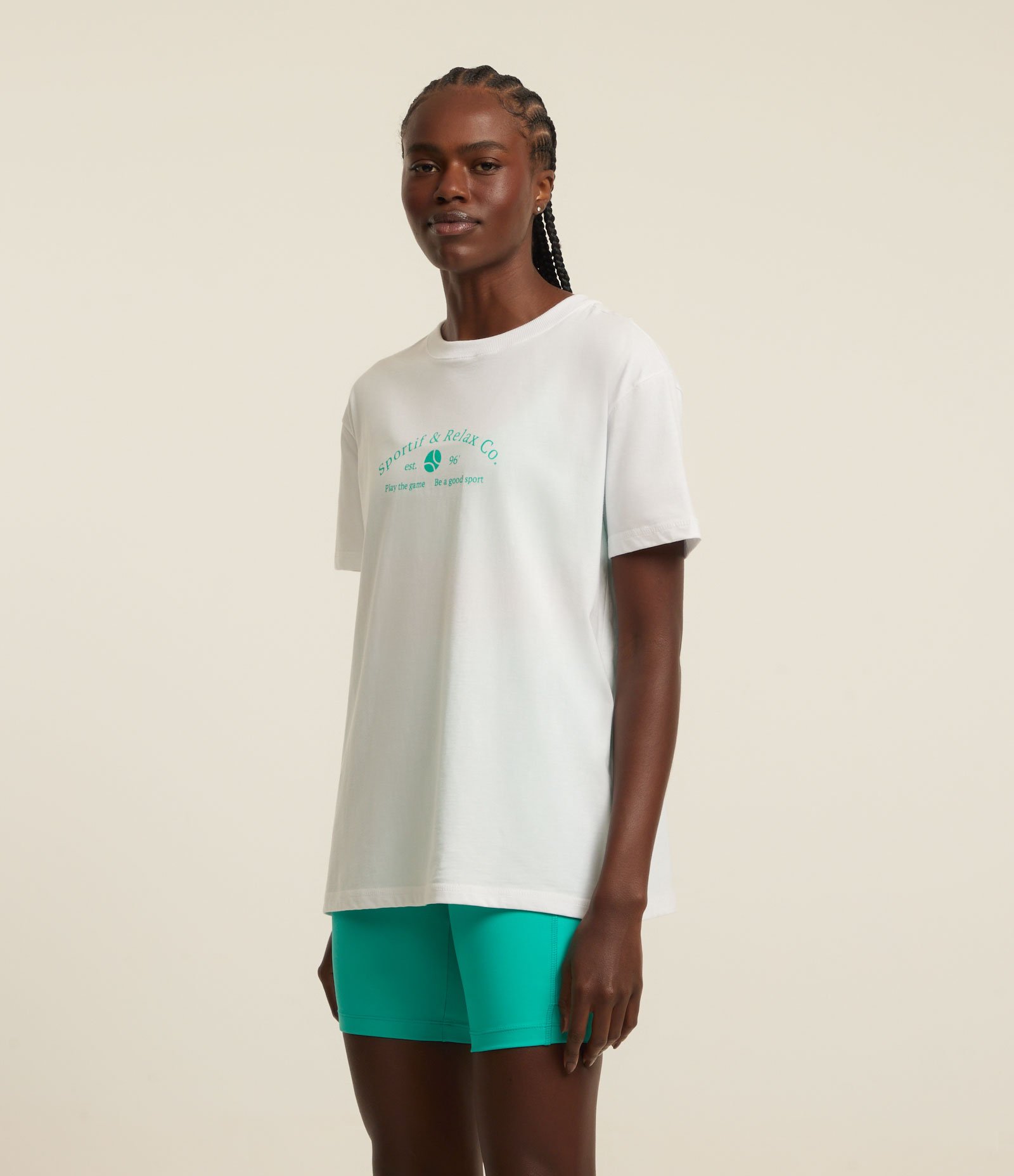 Camiseta Oversized  Esportiva mm Algodão Com Estampa Sportif & Relax Co Branco 1