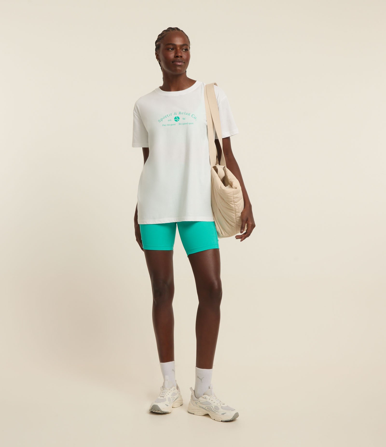 Camiseta Oversized  Esportiva mm Algodão Com Estampa Sportif & Relax Co Branco 2