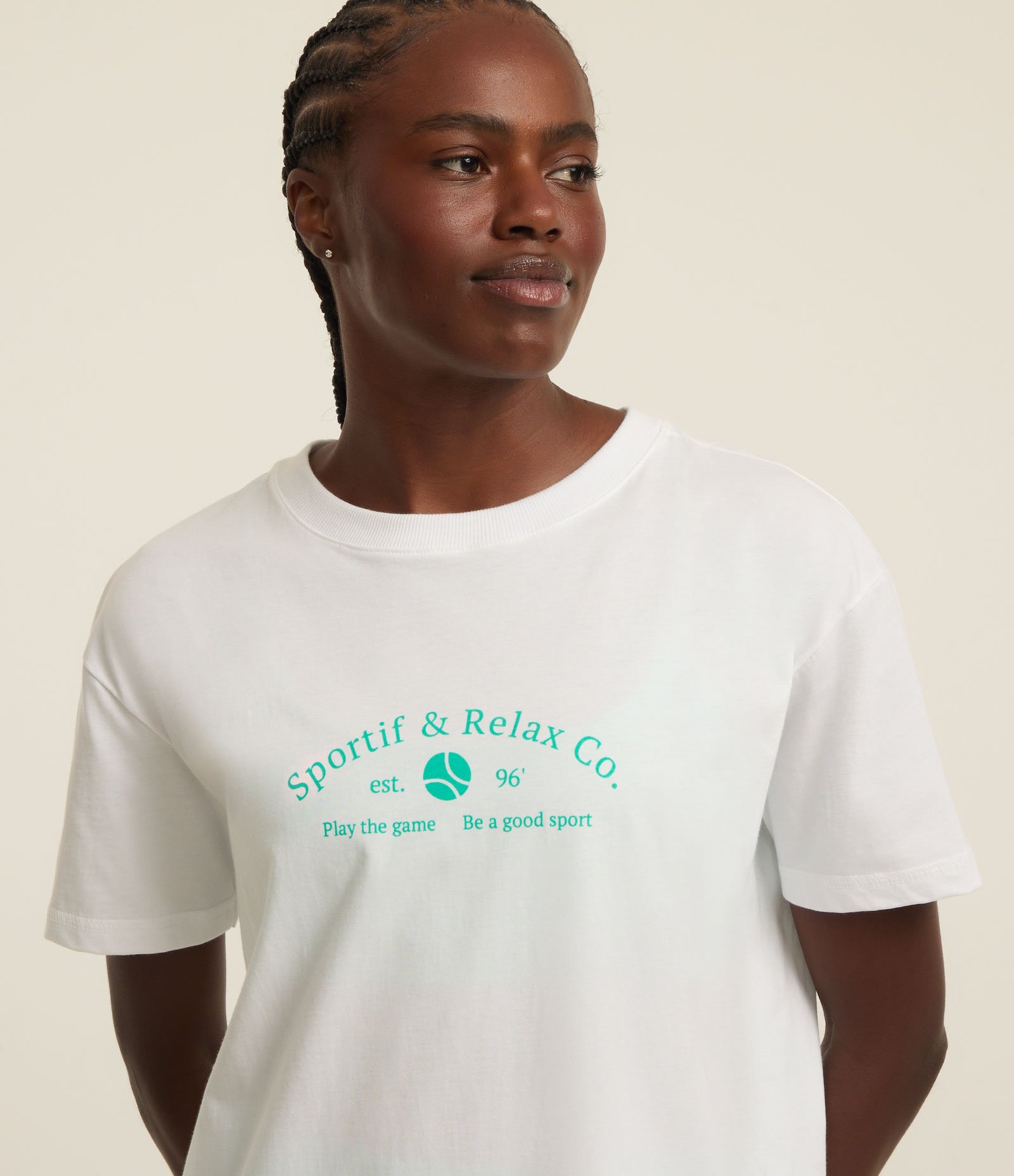 Camiseta Oversized  Esportiva mm Algodão Com Estampa Sportif & Relax Co Branco 4