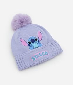 Touca Infantil com Pompom e Bordado Stitch - Tam Único