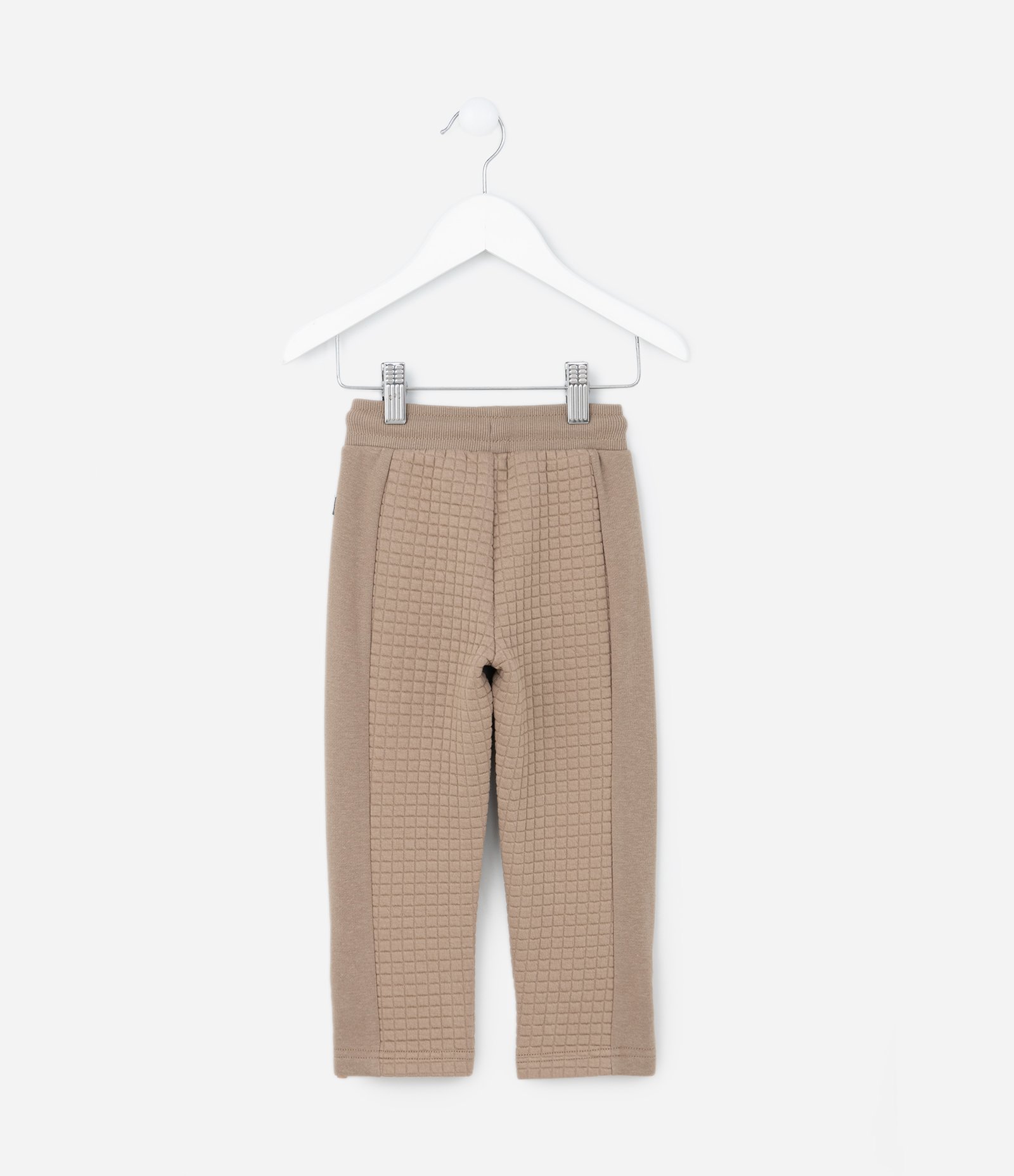 Calça Infantil com Textura Quadriculada - Tam 1 a 5 anos Bege 2