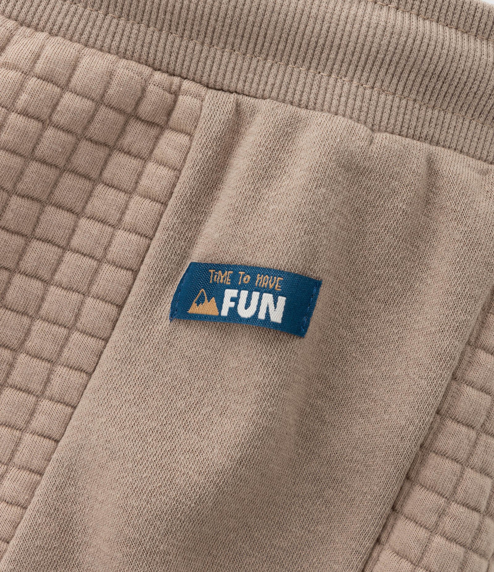 Calça Infantil com Textura Quadriculada - Tam 1 a 5 anos Bege 4