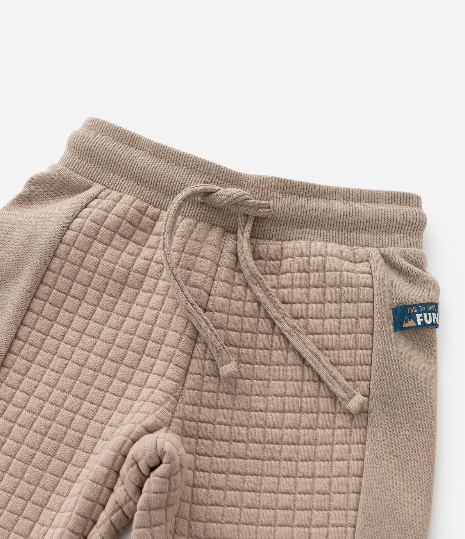 Calça Infantil com Textura Quadriculada - Tam 1 a 5 anos Bege 6