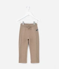 Calça Infantil com Textura Quadriculada - Tam 1 a 5 anos