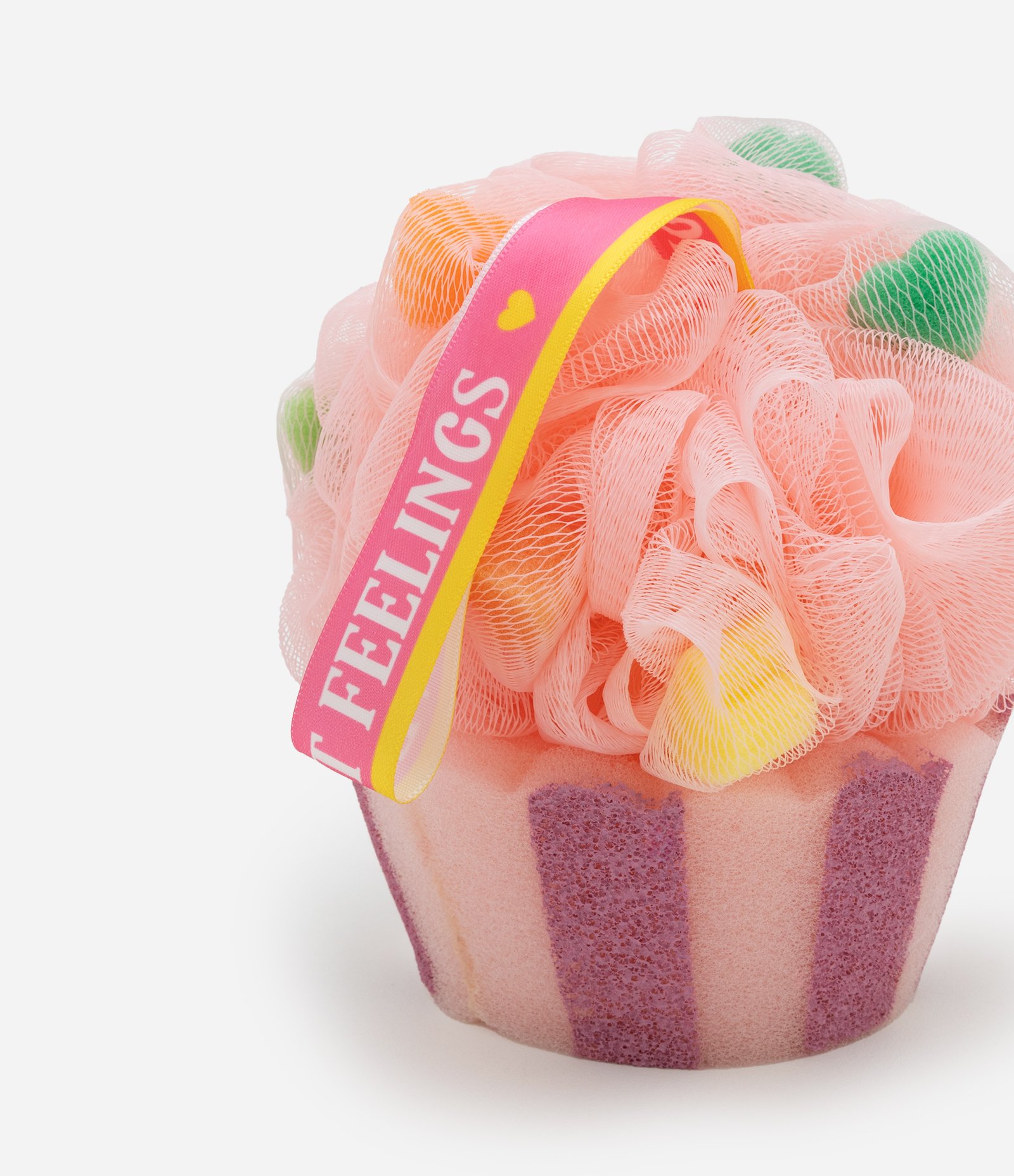 Esponja de Banho Cupcake com Faixa Alchemia Pêssego 3