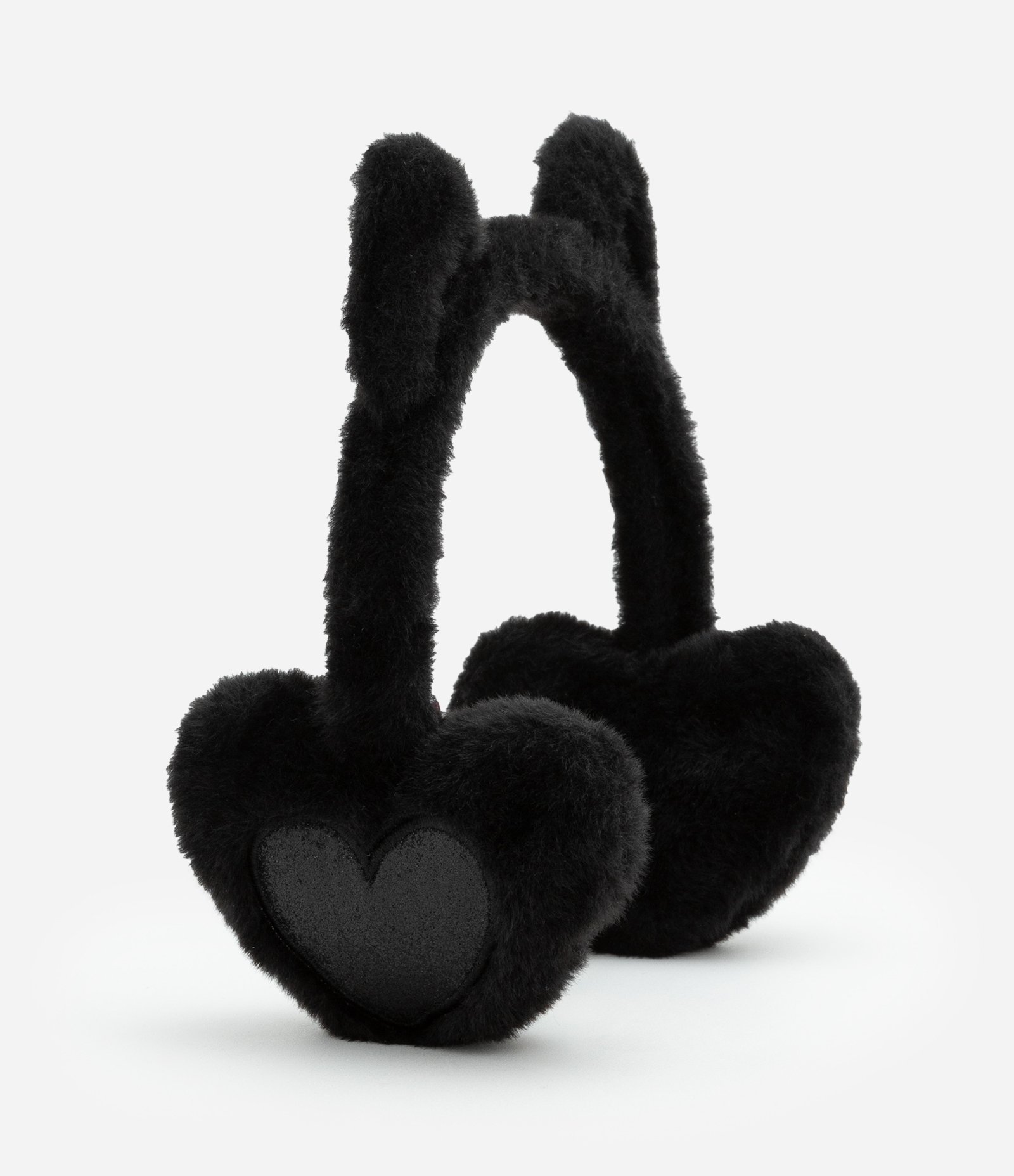 Protetor de Orelhas Infantil com Orelhinhas e Bordado de Coração - Tam Único Preto 1